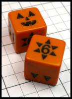 Dice : Dice - 6D - Q Workshop Pumpkin Jack O Lantern Dice - Dark Ages